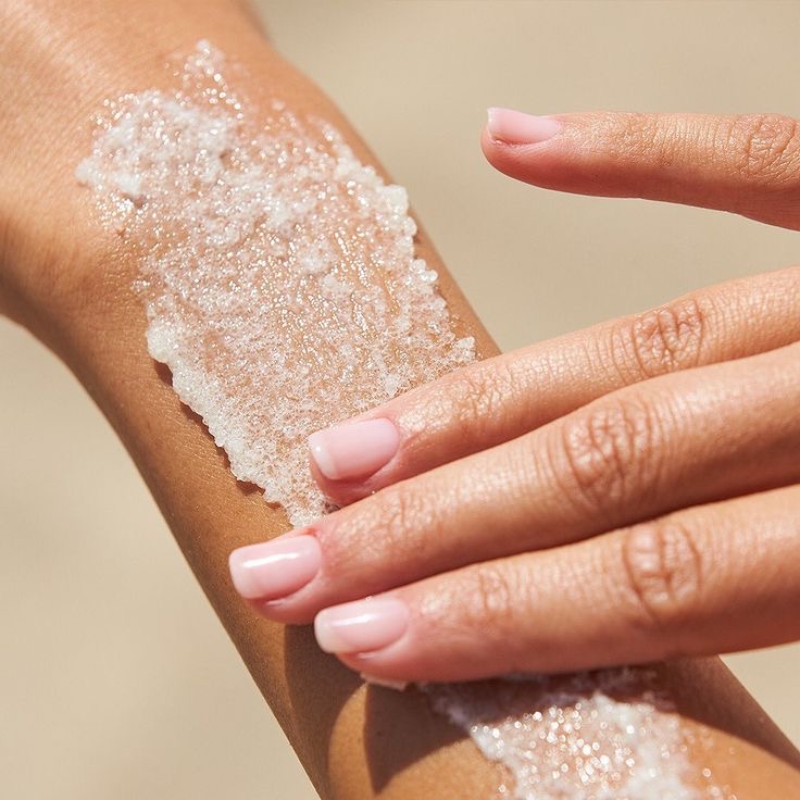 Exfolaint applied to skin