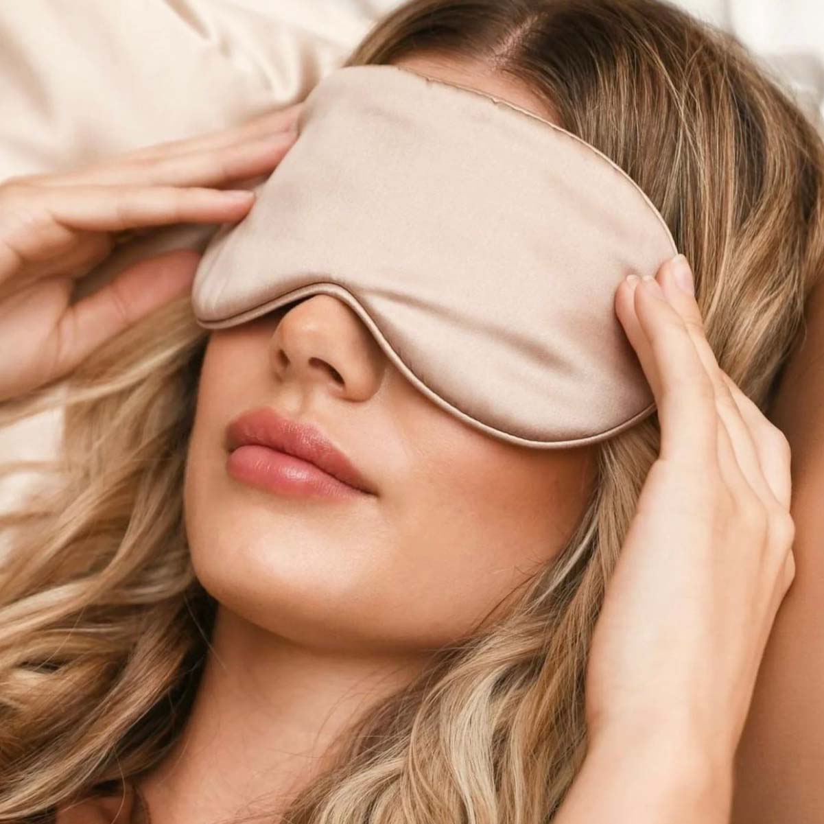 Woman Wearing Makeup to Bed.
